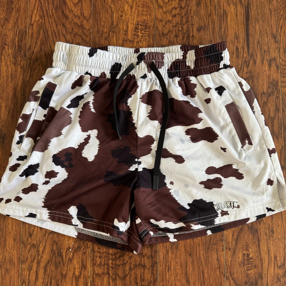 Kill Crew Brown and White Cow Shorts